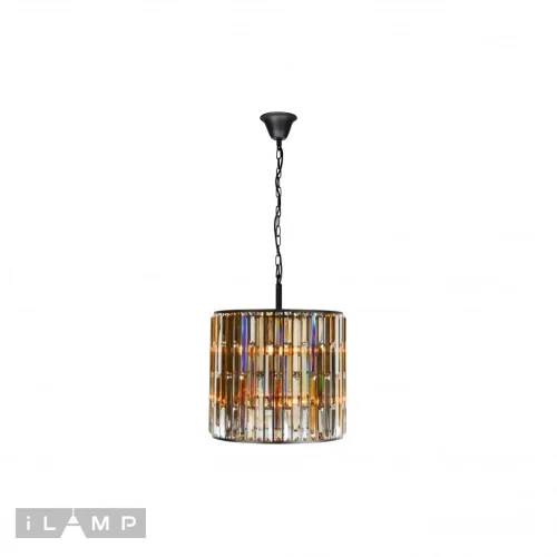 Люстра подвесная Royal 10390-5+5P BK iLamp прозрачная на 10 ламп, основание чёрное в стиле современный  фото 2