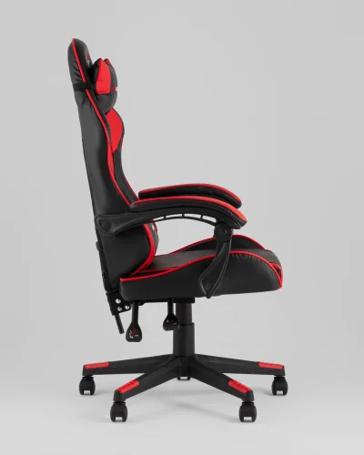 Кресло спортивное TopChairs Shadow, черно-красный УТ000039459 Stool Group, чёрный красный/экокожа, ножки/полимер/чёрный, размеры - 1250*1350***490*470 фото 5