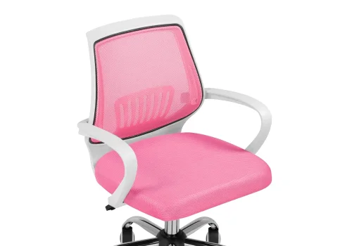Компьютерное кресло Ergoplus pink / white 15376 Woodville, розовый/ткань, ножки/металл/хром, размеры - *940***610* фото 6