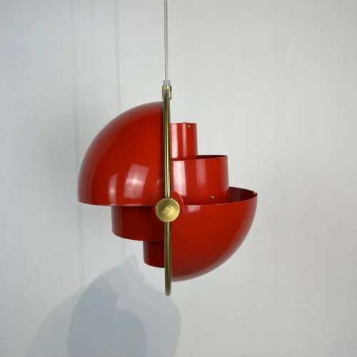Светильник подвесной Weisdorff 123431-22 ImperiumLoft красный 1 лампа, основание латунь в стиле арт-деко лофт современный  фото 4