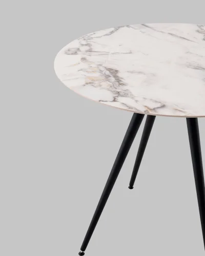 Стол Ники круглый, столешница керамика, Ice Jade 900 УТ000041258 Stool Group столешница белая мрамор из керамика фото 4