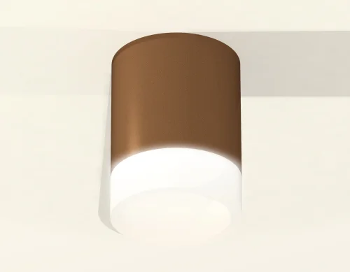 Светильник накладной Techno spot XS6304041 Ambrella light белый коричневый 1 лампа, основание коричневое в стиле современный круглый фото 2