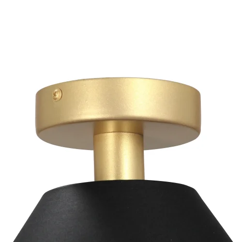 Светильник потолочный V4804-8/1PL Vitaluce чёрный 1 лампа, основание золотое в стиле арт-деко  фото 2