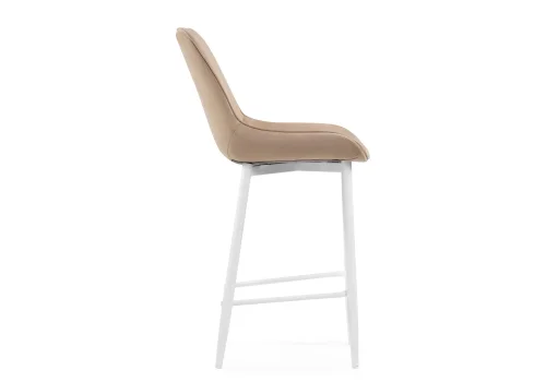 Полубарный стул Седа К бежевый / белый 511170 Woodville, бежевый/велюр, ножки/металл/белый, размеры - ****490*570 фото 3