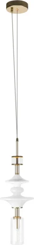 Светильник подвесной Spindle 10423/D LOFT IT белый прозрачный на 1 лампу, основание бронзовое в стиле современный восточный 