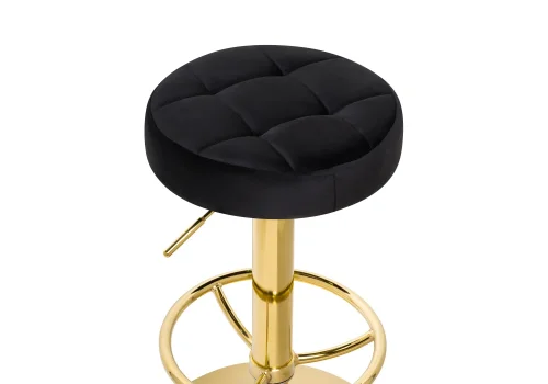 Барный стул Marun black / gold 15675 Woodville, чёрный/велюр, ножки/металл/золотой, размеры - *840***390*390 фото 3
