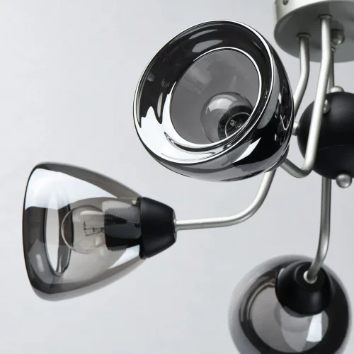 Люстра потолочная Вита 220012605 DeMarkt чёрная серая на 5 ламп, основание серебряное в стиле современный  фото 9