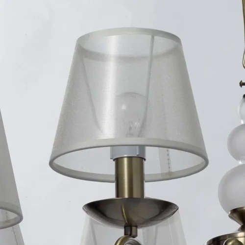 Люстра подвесная Федерика 684012408 MW-Light бежевая на 8 ламп, основание античное бронза в стиле классика  фото 3