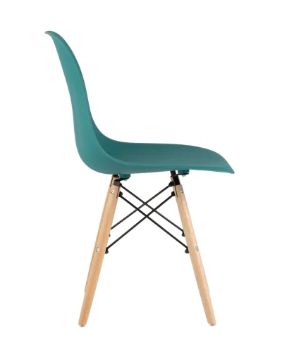 Стул EAMES, темно-бирюзовый, 4шт./уп. УТ000034755 Stool Group, голубой/пластик, ножки/дерево/коричневый, размеры - ****460*420 фото 4