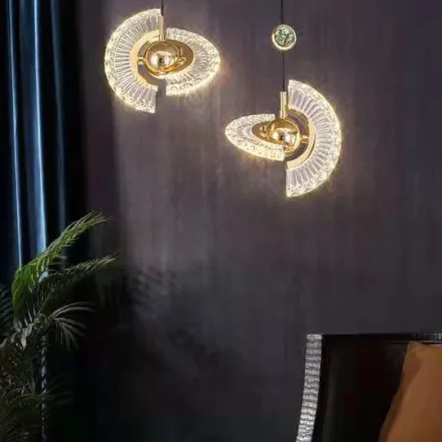 Светильник подвесной PHOENIX B 213645-23 ImperiumLoft прозрачный на 2 лампы, основание латунь в стиле современный фото 7