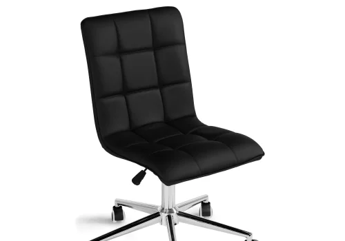 Компьютерное кресло Квадро экокожа чёрная / хром 539656 Woodville, чёрный/искусственная кожа, ножки/металл/хром, размеры - *960***420*570 фото 6