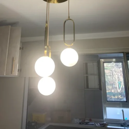 Светильник подвесной VITAL TRIO 212507-23 ImperiumLoft белый на 3 лампы, основание латунь в стиле современный фото 4