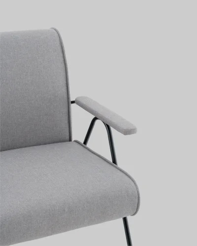 Кресло Эндино рогожка серый УТ000041561 Stool Group, серый/рогожка, ножки/металл/чёрный, размеры - *****мм фото 7