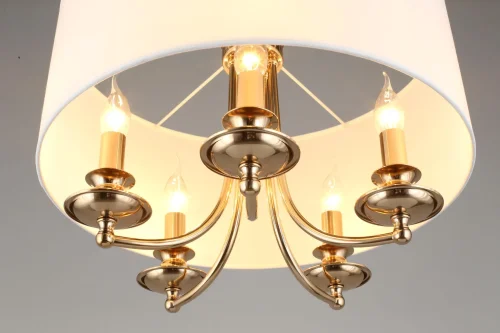 Люстра подвесная Berze APL.721.06.05 Aployt белая на 5 ламп, основание золотое в стиле классический  фото 8