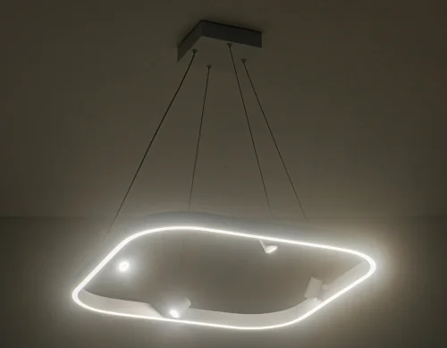 Светильник подвесной LED FL5802 Ambrella light белый 1 лампа, основание белое в стиле современный хай-тек квадраты фото 3