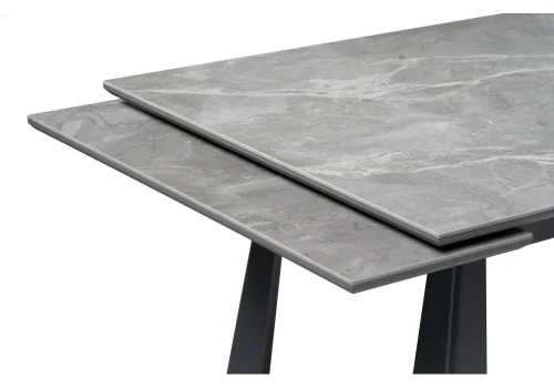 Керамический стол Бэйнбрук 120х80х76 серый мрамор / графит 530825 Woodville столешница серая мрамор из керамика фото 7