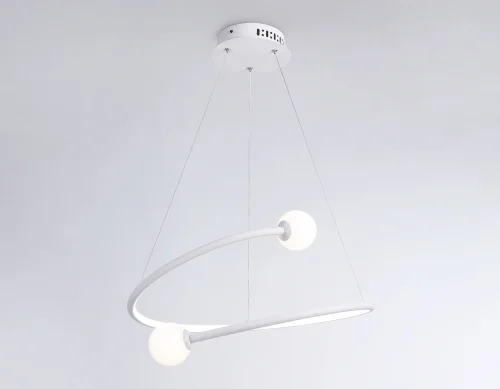 Светильник подвесной LED с пультом FL66291 Ambrella light белый 1 лампа, основание белое в стиле современный хай-тек шар фото 5