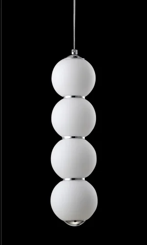 Светильник подвесной LED DESI SP4 CHROME/WHITE Crystal Lux белый на 1 лампу, основание хром в стиле современный шар фото 2