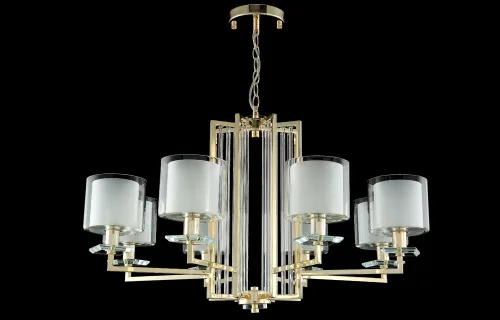 Люстра подвесная NICOLAS SP-PL8 GOLD/WHITE Crystal Lux белая на 8 ламп, основание золотое в стиле современный фото 3