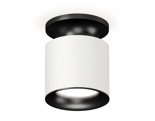 Светильник накладной XS7401082 Ambrella light белый 1 лампа, основание чёрное в стиле хай-тек современный круглый