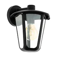 Настенный светильник Monreale 98121 Eglo уличный IP44 чёрный 1 лампа, плафон прозрачный в стиле современный E27