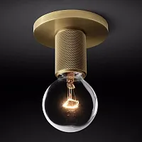 Светильник потолочный RH Utilitaire Socket Flushmount Brass 123677-22 ImperiumLoft латунь 1 лампа, основание латунь в стиле лофт 