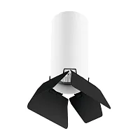 Светильник накладной Rullo R486437 Lightstar чёрный белый 1 лампа, основание белое в стиле хай-тек круглый