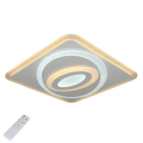 Люстра с пультом LED Calmazzo OML-06007-80 Omnilux белая на 1 лампу, основание белое в стиле хай-тек с пультом квадраты