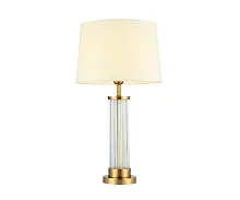 Настольная лампа Милта 07703-T,20-21(01) Kink Light белая на 1 лампу, основание золотое прозрачное белое стекло металл в стиле классический современный 