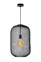 Светильник подвесной лофт Mesh 45385/35/30 Lucide чёрный 1 лампа, основание чёрное в стиле лофт 