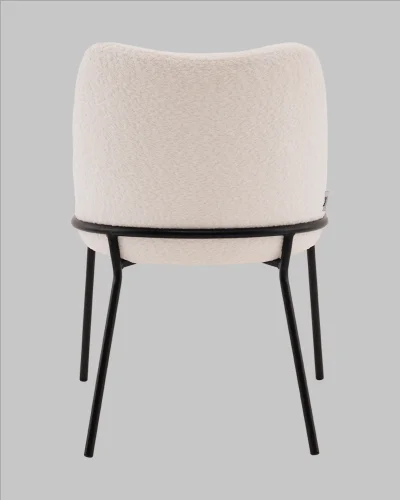 Стул с подлокотниками Кози new ткань букле молочный УТ000040875 Stool Group, молочный/букле, ножки/металл/чёрный, размеры - ***** фото 4