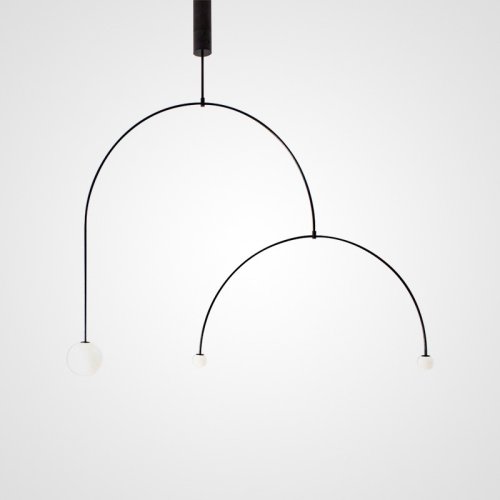 Светильник подвесной LINES C 140818-26 ImperiumLoft белый 3 лампы, основание чёрное в стиле минимализм 
