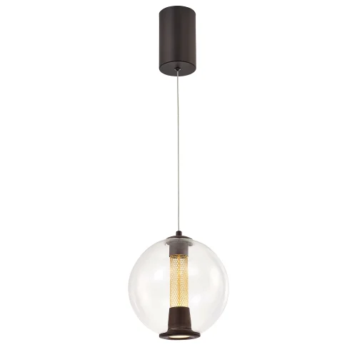 Светильник подвесной LED Boble 4550-2P Favourite прозрачный на 1 лампу, основание чёрное в стиле современный 