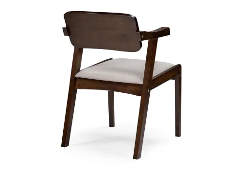 Деревянный стул Velma dirty oak / light beige 15524 Woodville, бежевый/ткань, ножки/массив гевеи/коричневый, размеры - ****510*550 фото 5