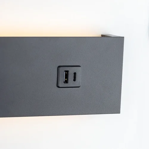 Бра с выключателем LED USB Декарт CL704461 Citilux чёрный на 1 лампу, основание чёрное в стиле современный хай-тек для чтения usb фото 8