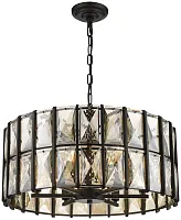 Люстра хрустальная Karlin WE148.06.023 Wertmark янтарная прозрачная на 6 ламп, основание чёрное в стиле современный 