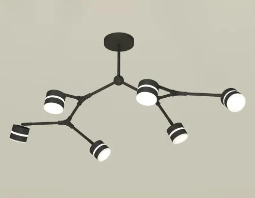 Светильник потолочный XB9056202 Ambrella light чёрный 6 ламп, основание чёрное в стиле хай-тек современный 