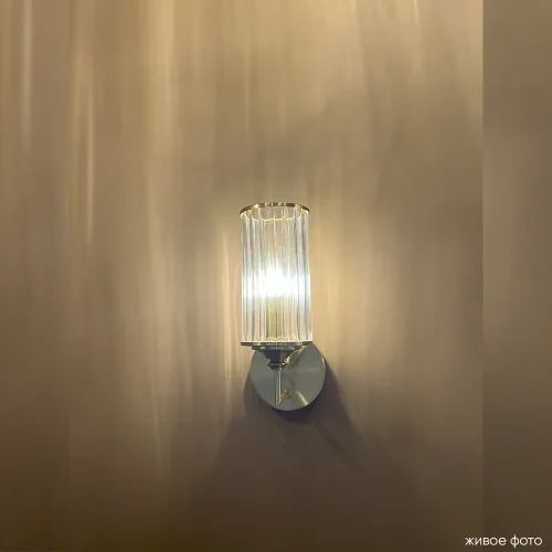 Бра GLORIA AP1 BRASS Crystal Lux прозрачный на 1 лампу, основание латунь в стиле классический фото 7