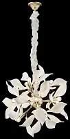 Светильник подвесной Miranda WE123.12.303 Wertmark белый 12 ламп, основание золотое в стиле флористика современный ветви