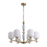 Люстра подвесная Alegra 8334/6 Lumion белая на 6 ламп, основание бронзовое в стиле классический 