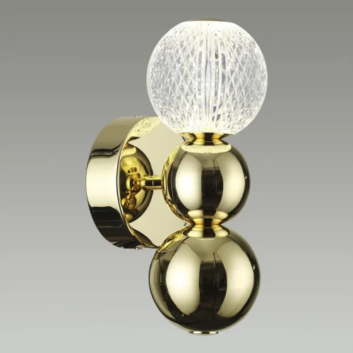 Бра LED Crystal 5008/4WL Odeon Light прозрачный на 1 лампа, основание золотое в стиле современный  фото 4
