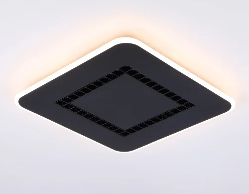 Светильник потолочный LED с пультом FL51419 Ambrella light чёрный 1 лампа, основание чёрное в стиле современный хай-тек квадраты фото 3