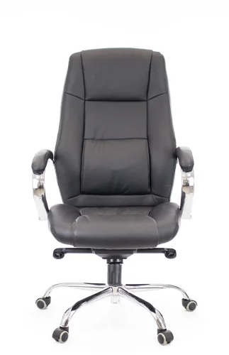 Кресло руководителя Kron M Кожаное Черный EC-366 Leather Black Everprof, чёрный/кожа, ножки//, размеры - 1190*1250***650* фото 3