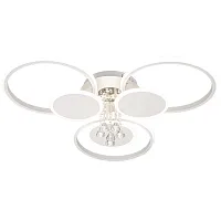 Люстра потолочная LED с пультом Aurora 10228/S LED Escada белая на 1 лампу, основание белое в стиле хай-тек с пультом кольца