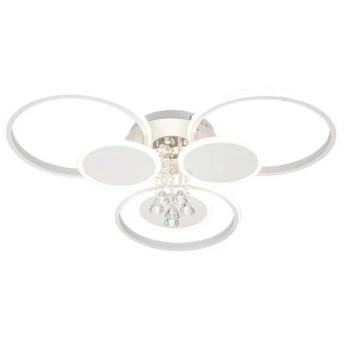 Люстра потолочная LED с пультом Aurora 10228/S LED Escada белая на 1 лампу, основание белое в стиле хай-тек с пультом кольца