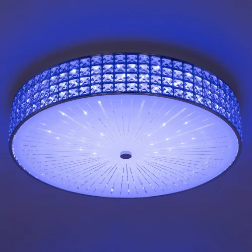 Люстра потолочная LED с пультом RGB Портал CL32410G1 Citilux прозрачная на 1 лампа, основание хром в стиле современный с пультом фото 5