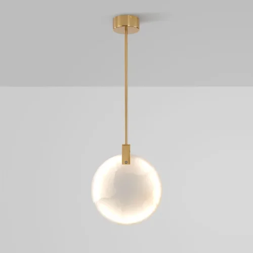 Светильник подвесной MARBLE D30 182052-26 ImperiumLoft белый 1 лампа, основание латунь в стиле современный  фото 12