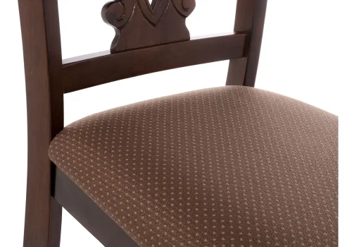 Деревянный стул Vastra cappuccino / brown 11789 Woodville, коричневый/ткань, ножки/дерево/коричневый капучино, размеры - ****480*580 фото 6