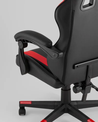 Кресло спортивное TopChairs Commander, черно-красный УТ000039477 Stool Group, красный чёрный/экокожа, ножки/полимер/чёрный, размеры - 1170*1270***710*710 фото 8
