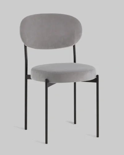 Стул Бриф DD велюр серый УТ000041428 Stool Group, серый/велюр, ножки/металл/чёрный, размеры - *****